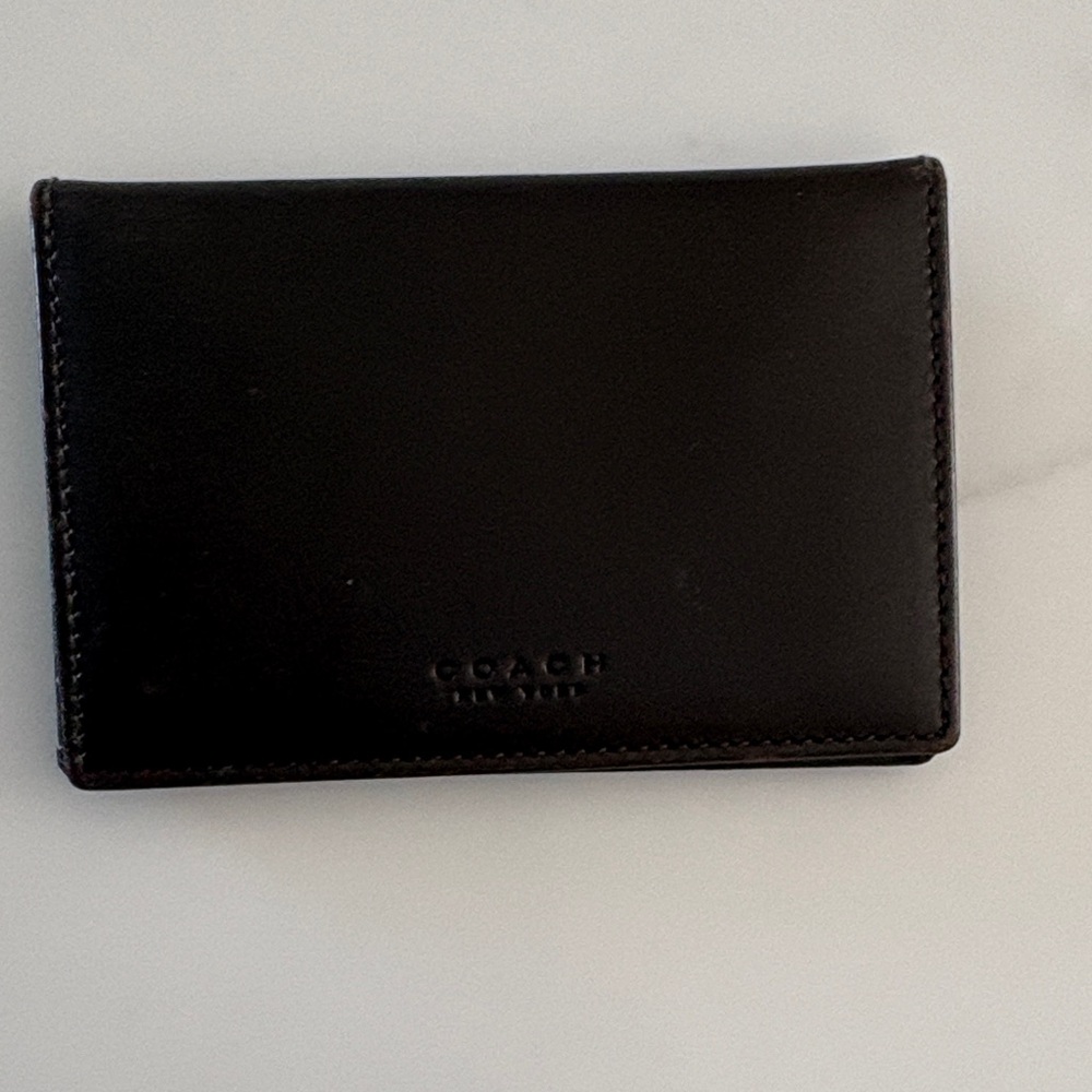 COACH brown Leather Card Holder